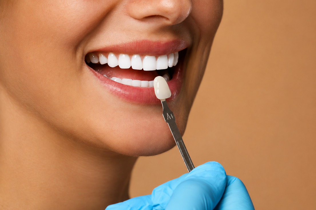 Denti anteriori con faccette estetiche